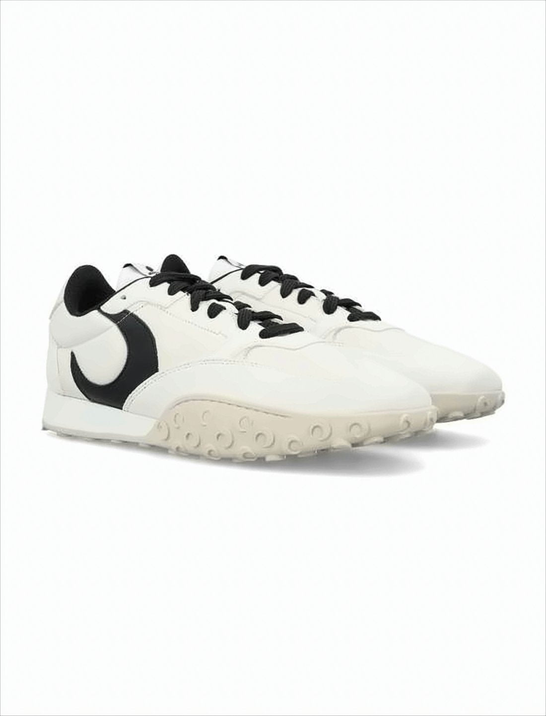 Calf Leather Sneakers with Crescent Accent