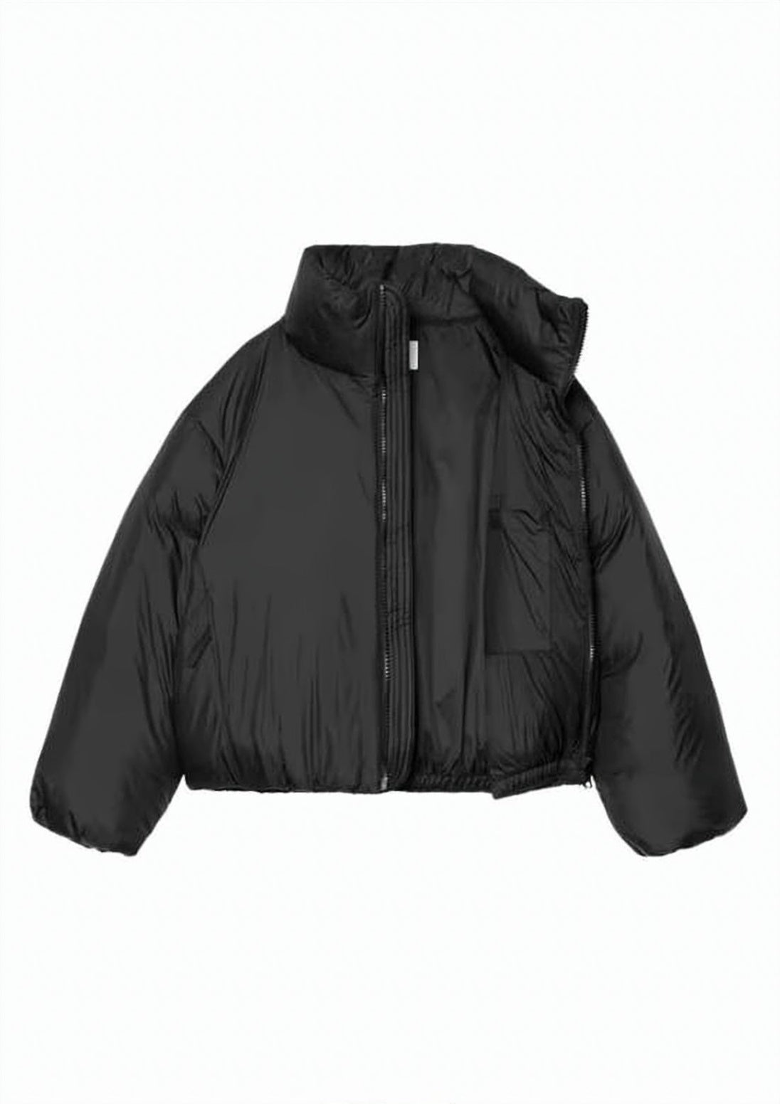 Puffed Casual Coat with High Collar