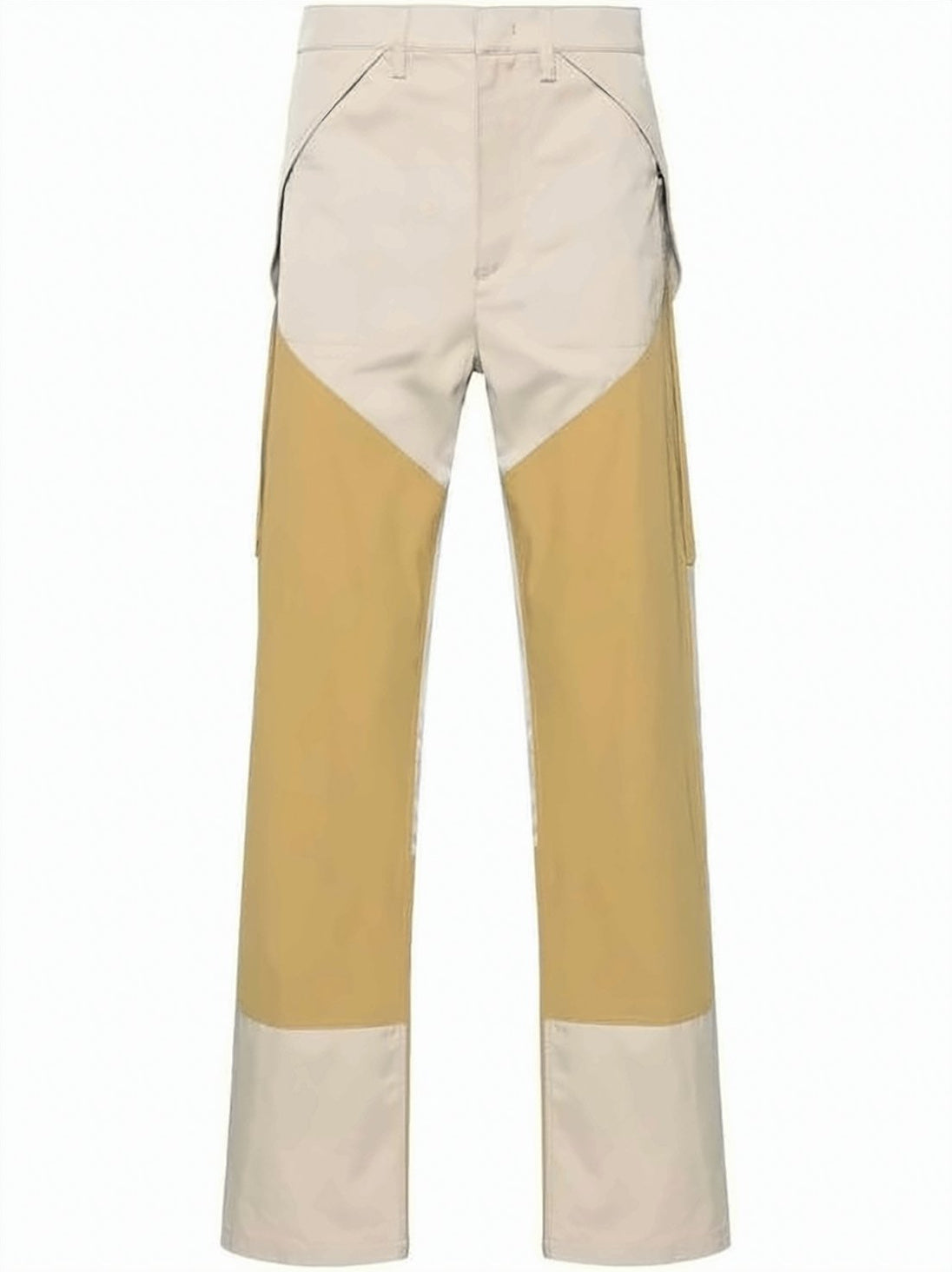Two-Tone Straight-Leg Pants with Structured Fit and Reinforced Patches