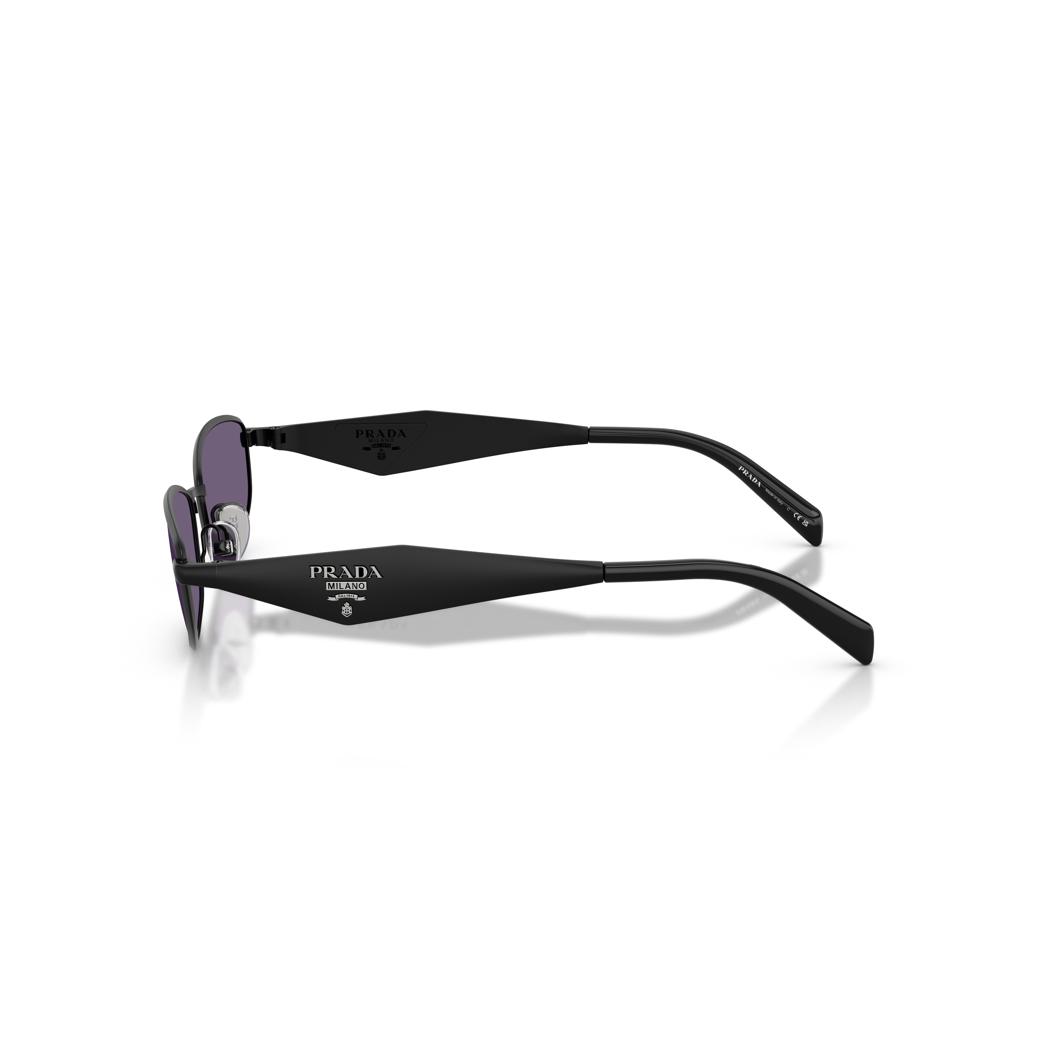 0pr D51s Black Rectangular Metal Frame Sunglasses
