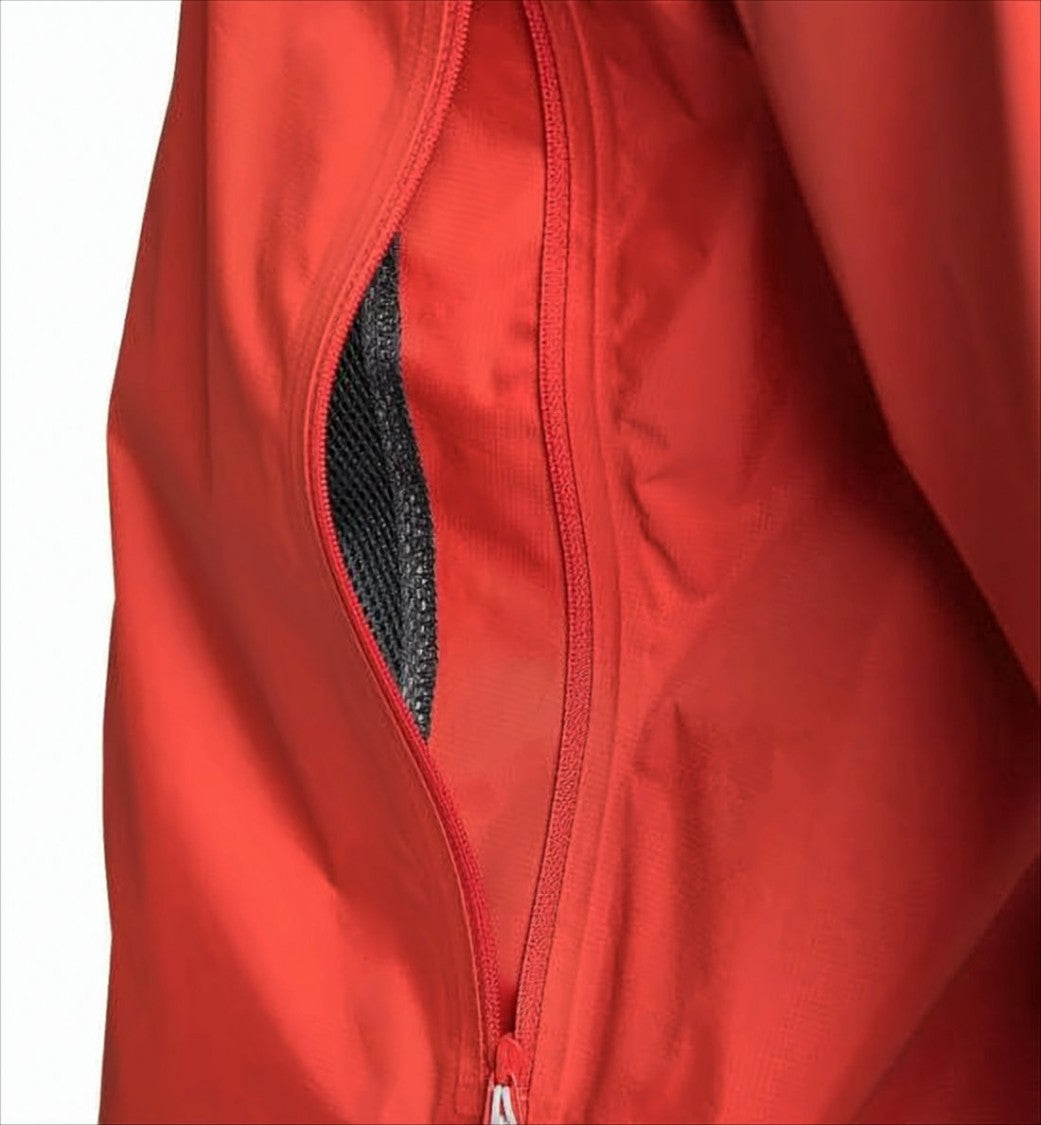 Red Polyamide Jacket with Hood