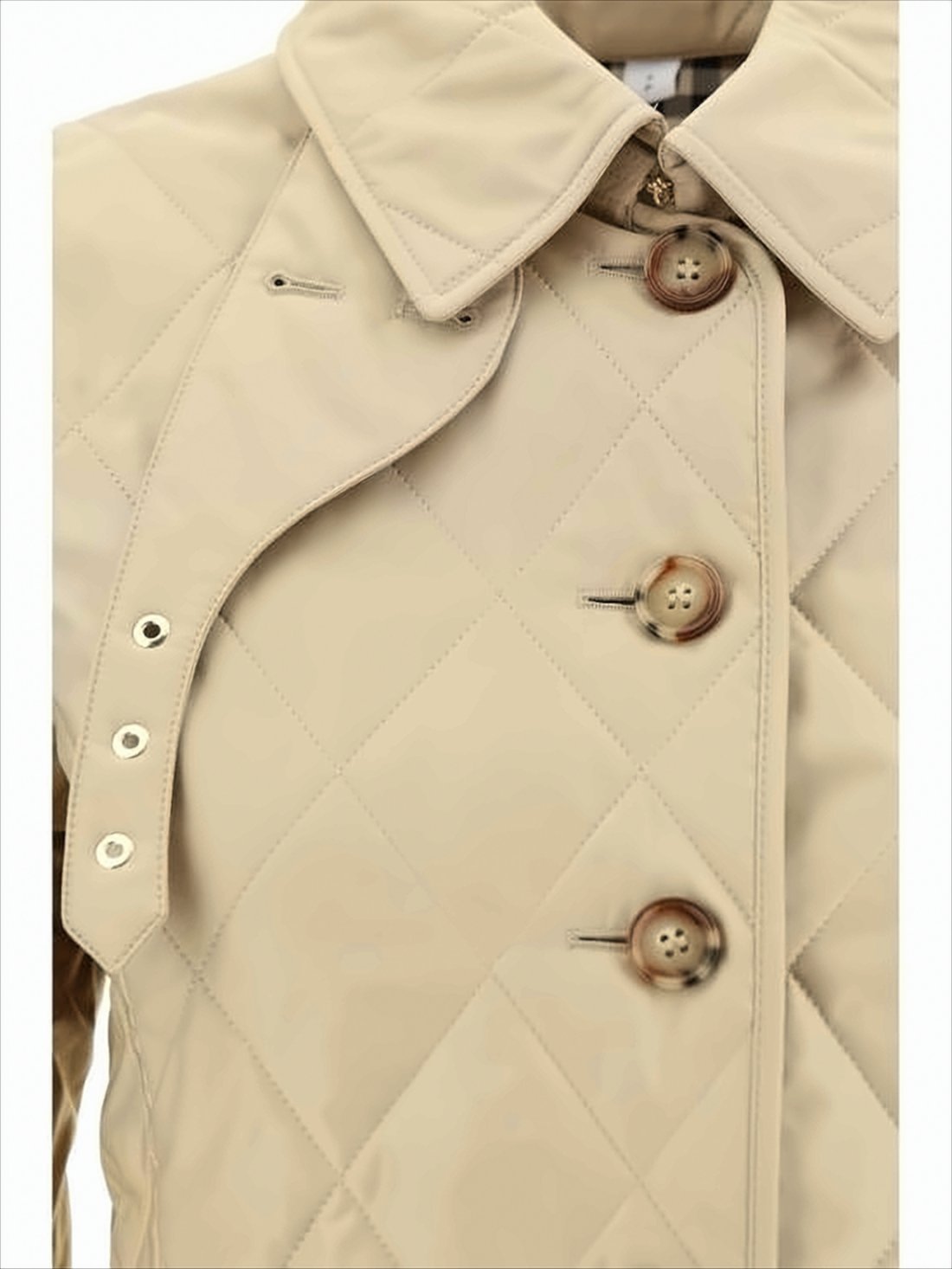 Diamond Quilted Jacket With Tailored Fit And Button Details