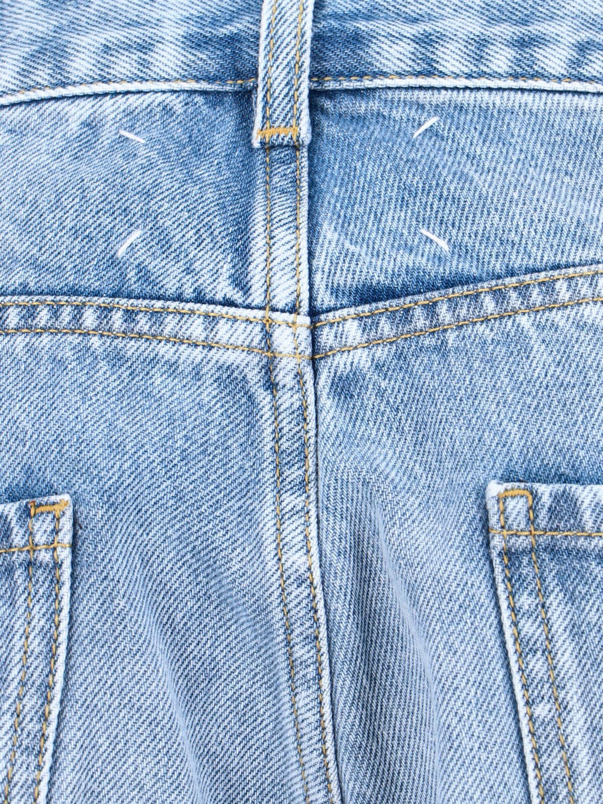 Blue Four Stitches Straight-Leg Denim Jeans