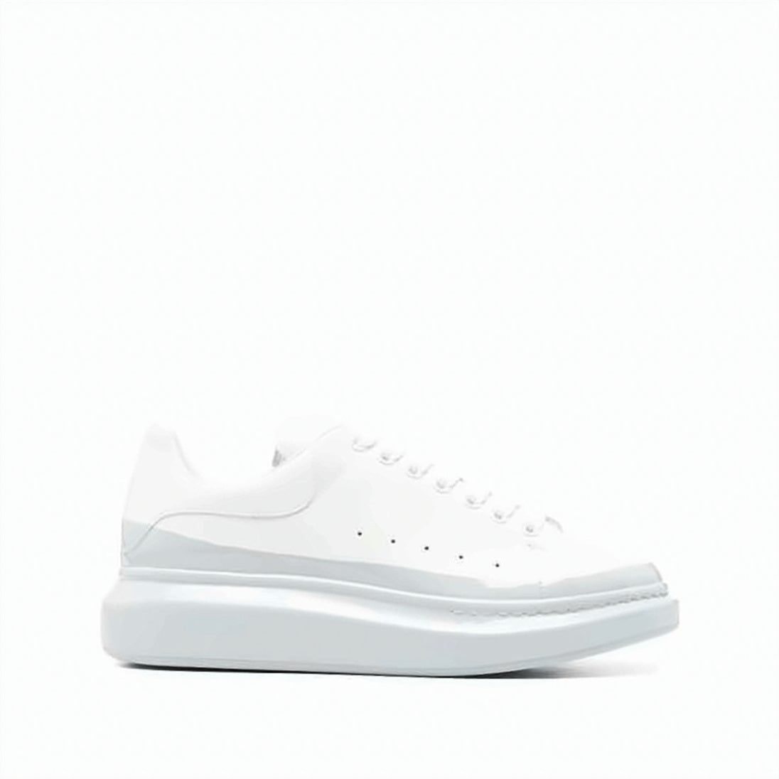 Minimalist White Calf Leather Sneakers with Elevated Sole