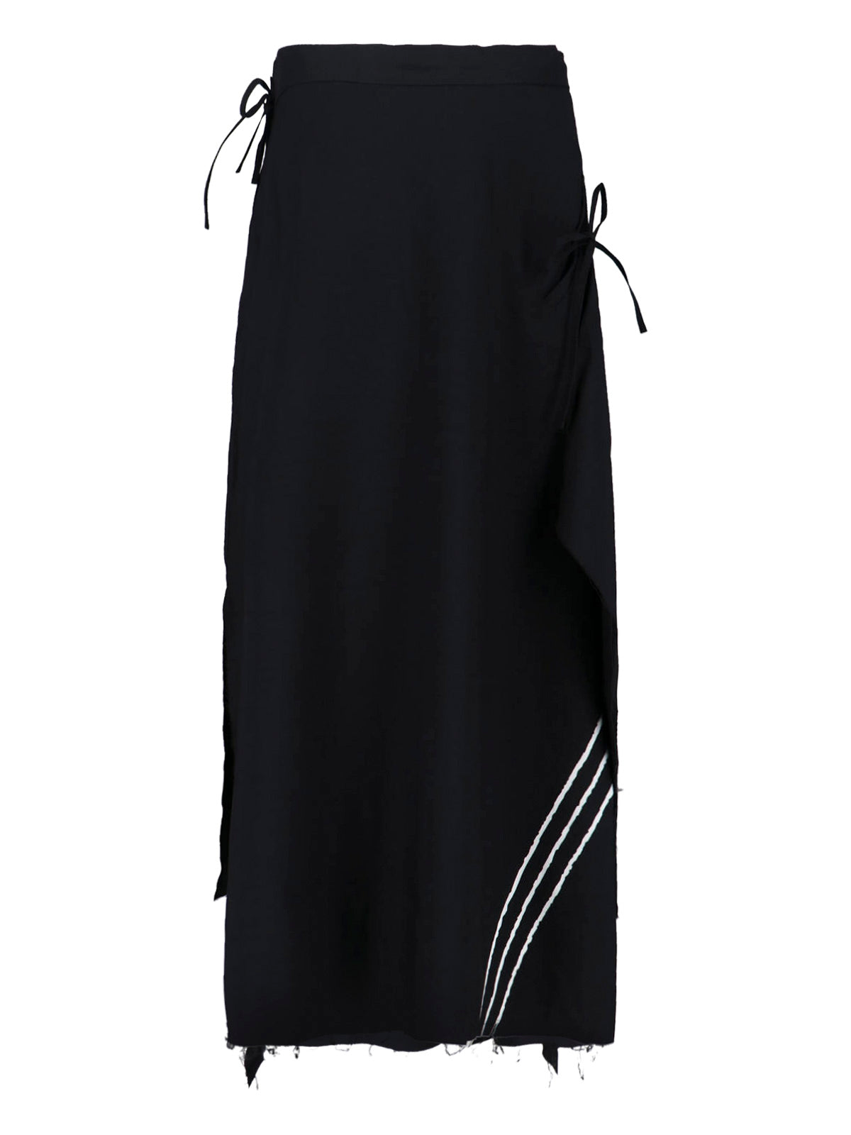 Midi Skirt In Black Recycled Fabric, Medium Waist