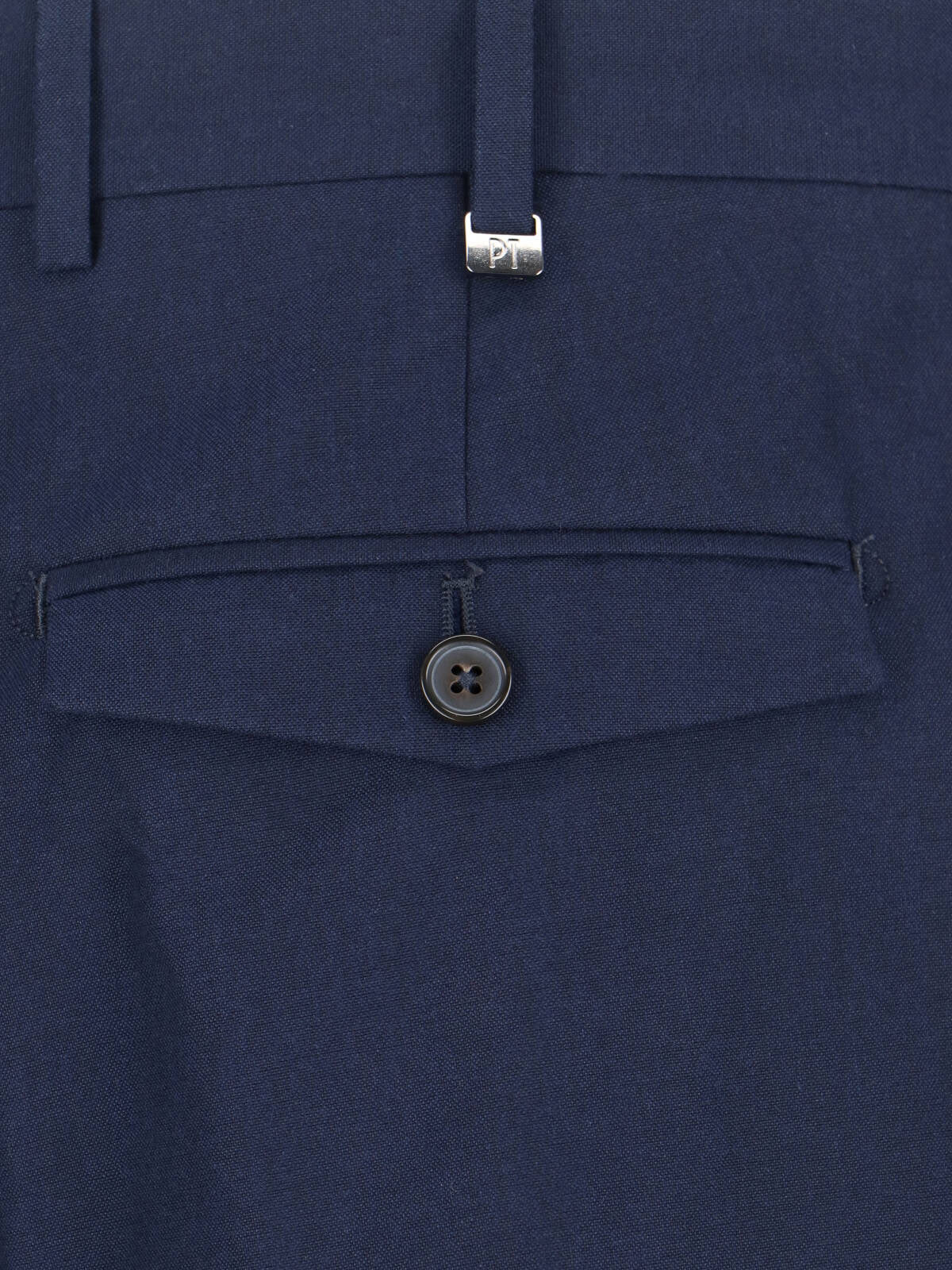 Blue Tailored Pleated Virgin Wool Trousers
