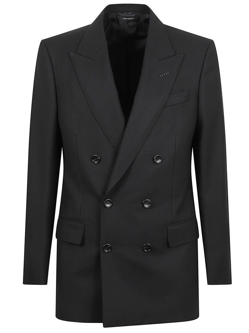 Peak Lapel Double-Breasted Wool Jacket