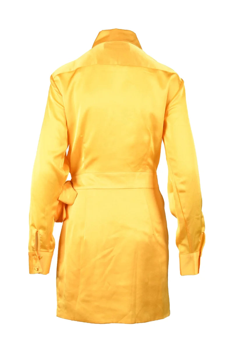 Polyester and Elastane Dress - Black/Orange