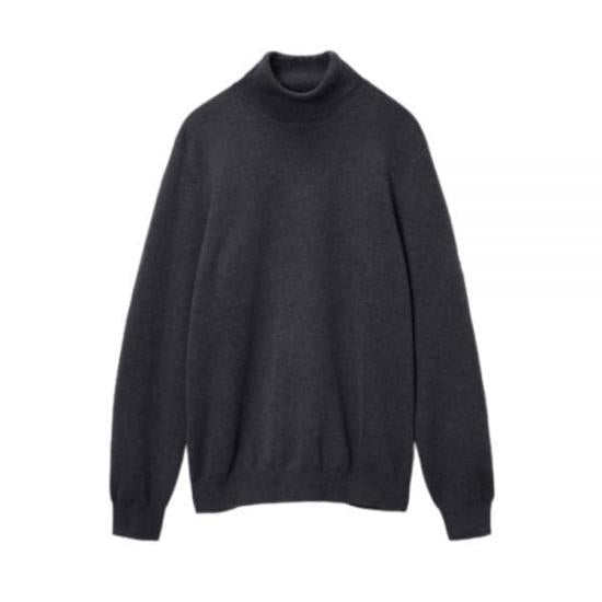 Fitted Black Wool Turtleneck Sweater