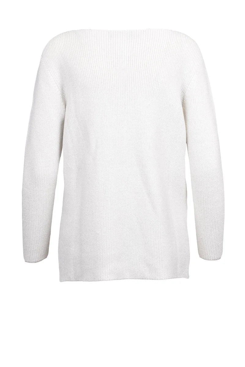 Lamé Sweater - White