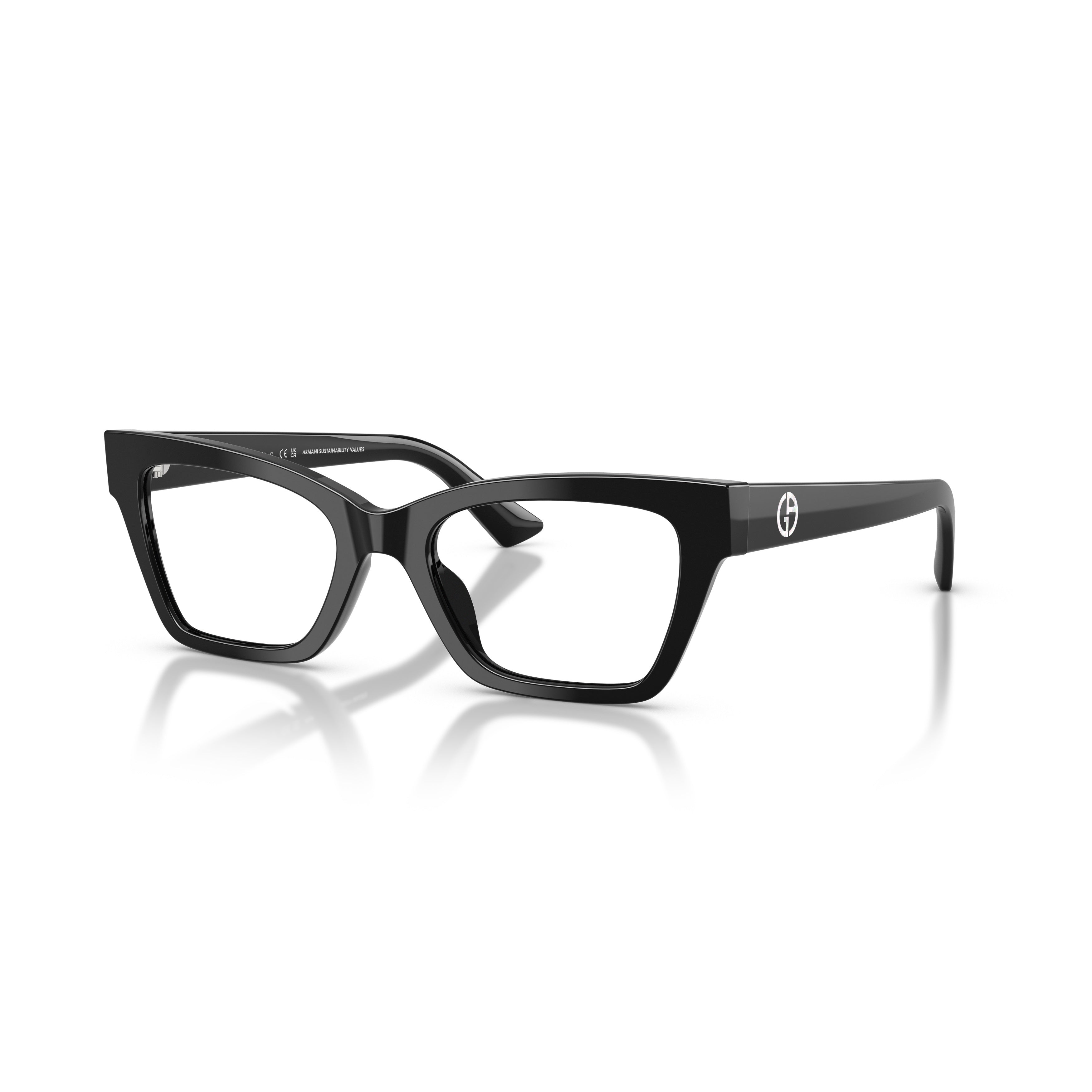0ar7285hu Rectangular Black Acetate Eyeglasses with Logo Emblem