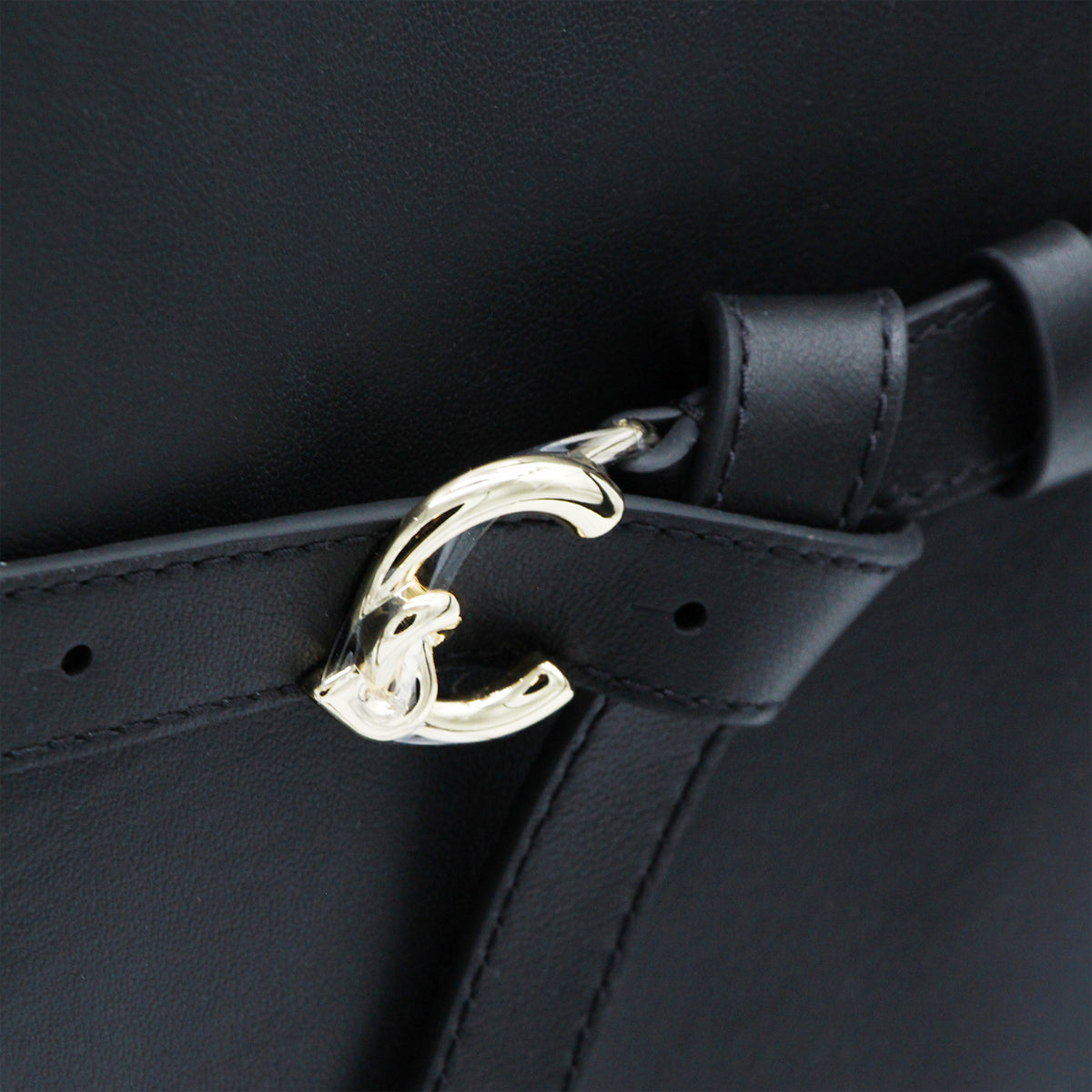 Structured Black Handbag with Rounded Top