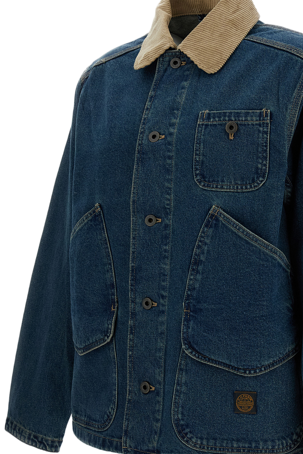 Classic Denim Jacket with Corduroy Collar