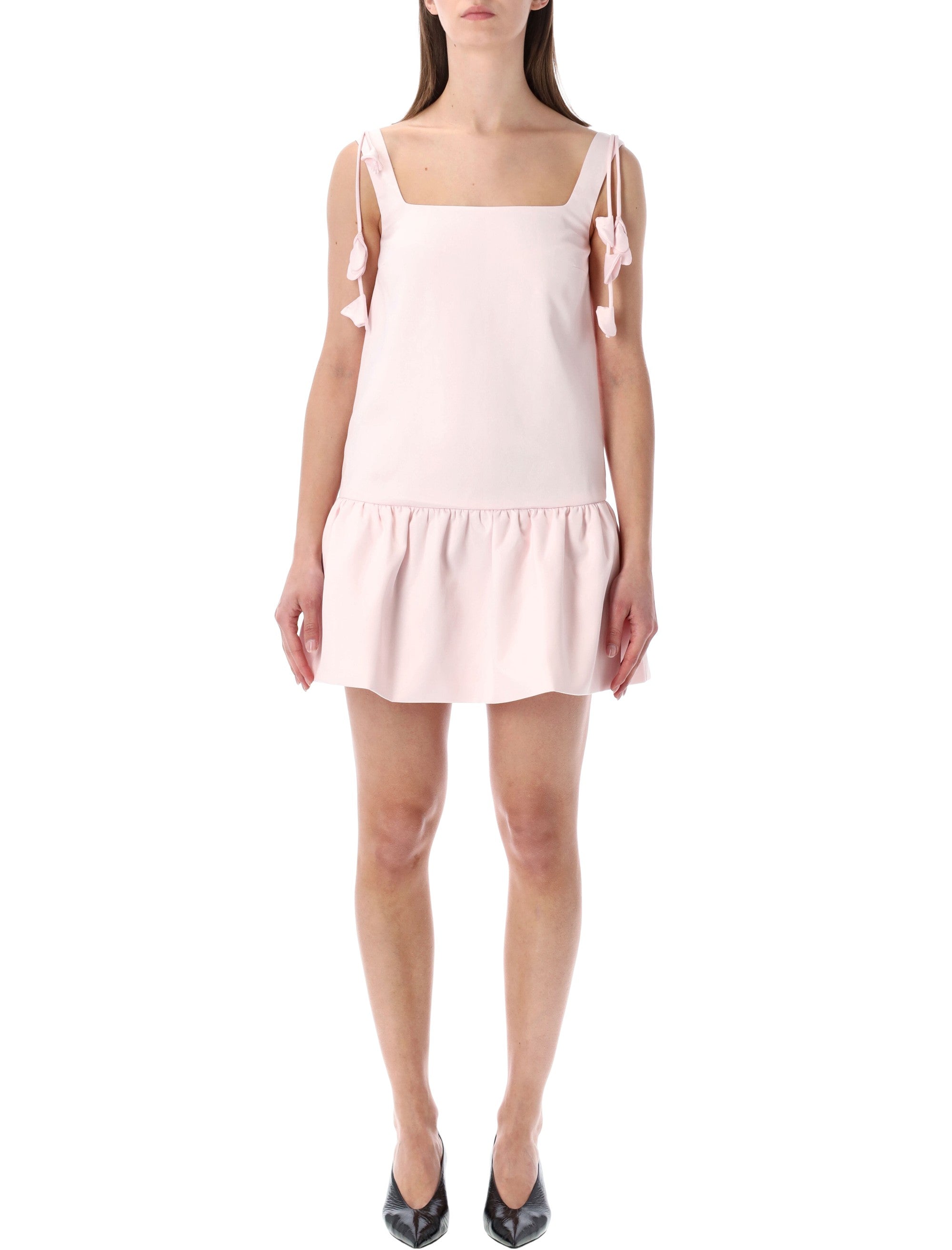Taffeta Mini Dress With Floral Details