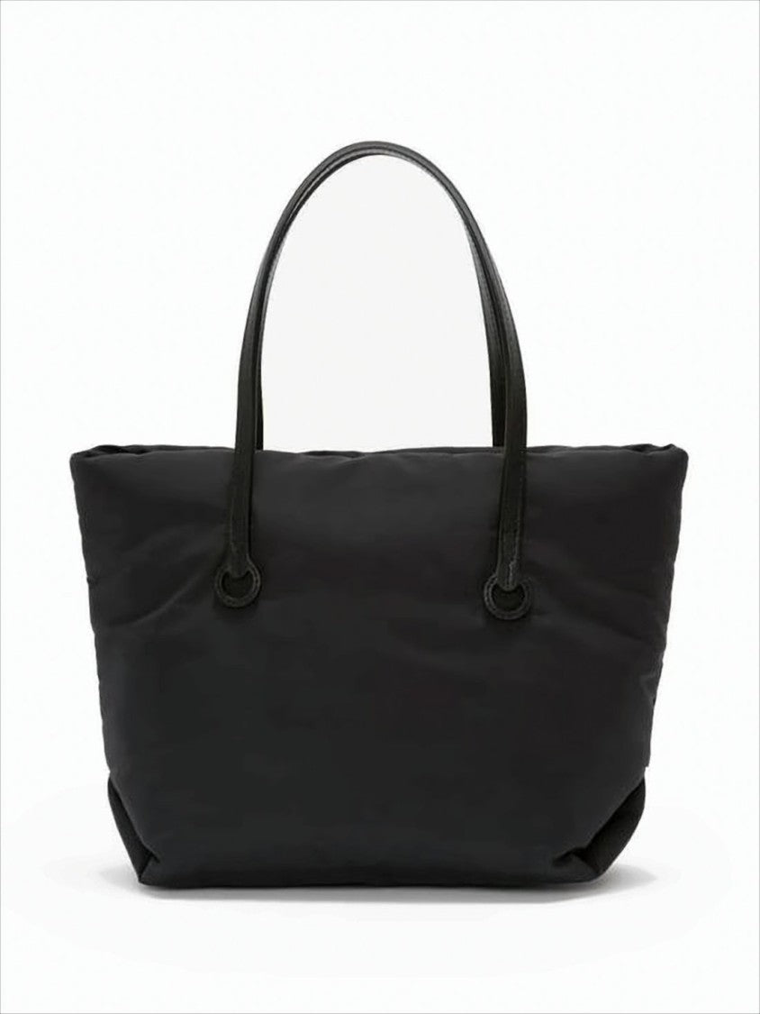 Sleek Black Polyester Tote Bag With Zippered Closure