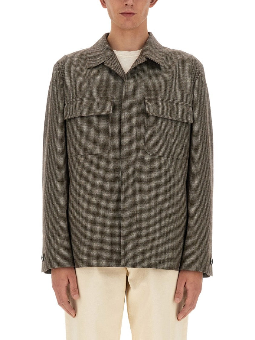 Textured Wool And Cashmere Shirt Jacket