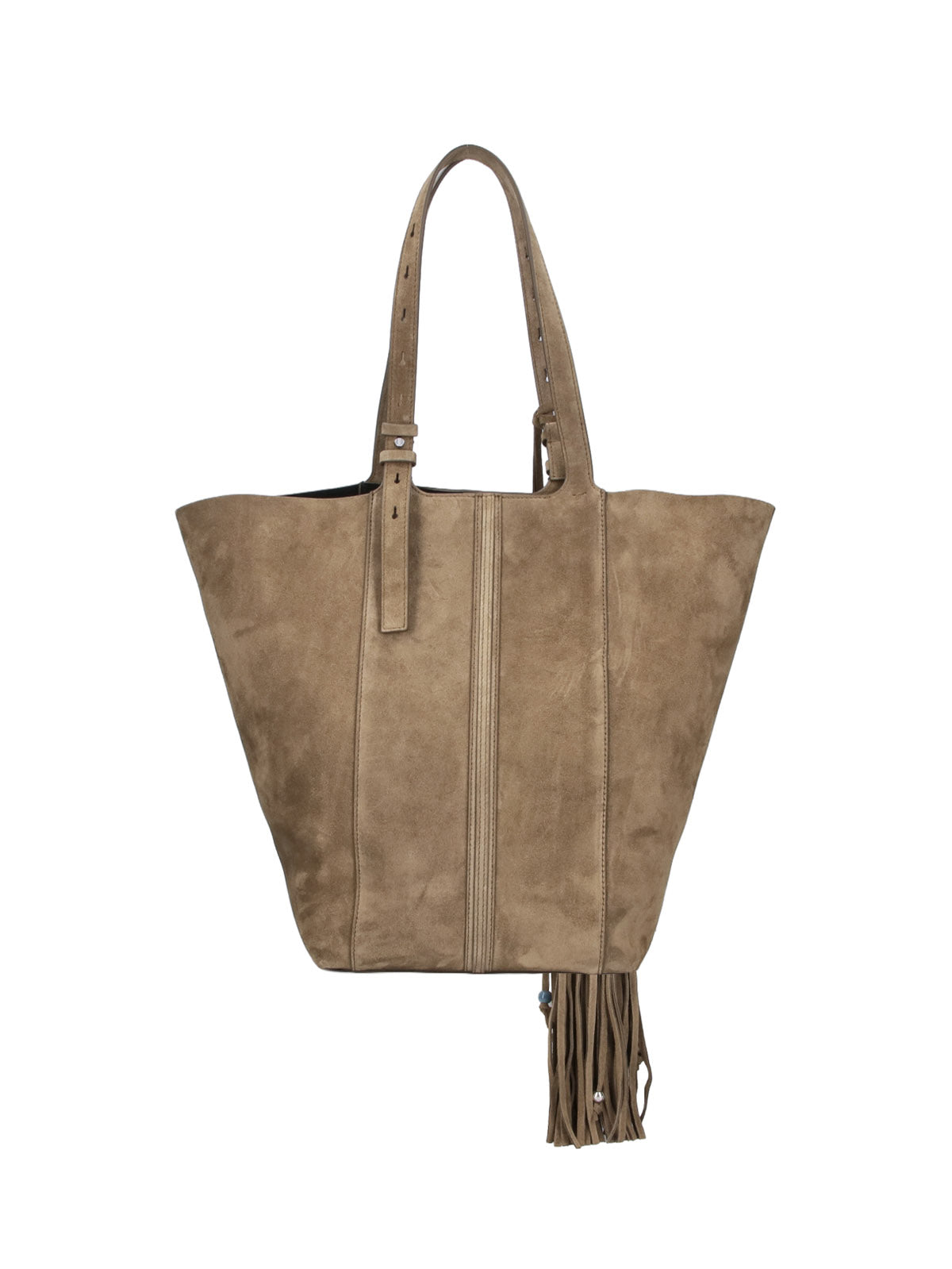 Brown 24/7 Fringed Calf Suede Tote