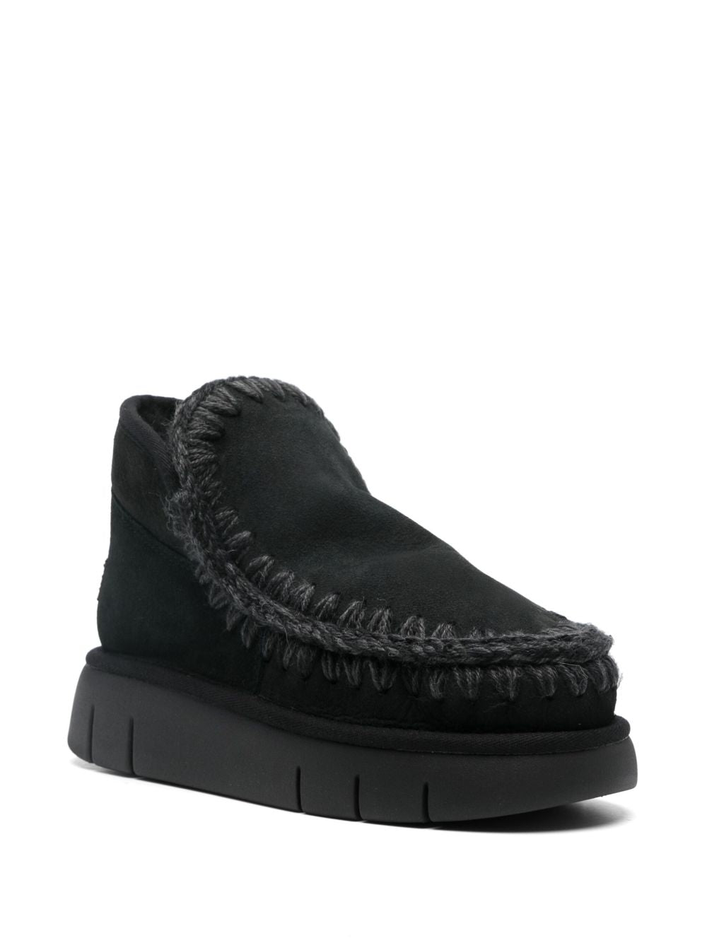 Slip-On Boots With Crochet Detailing And Reinforced Heel