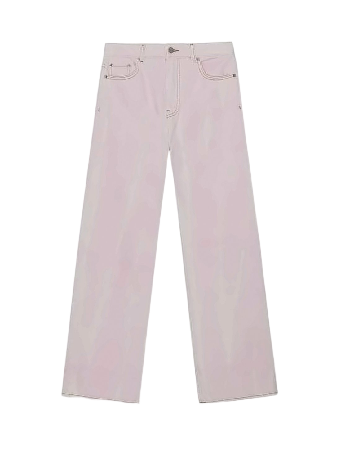 Wide-Leg Denim Pants with High Waist