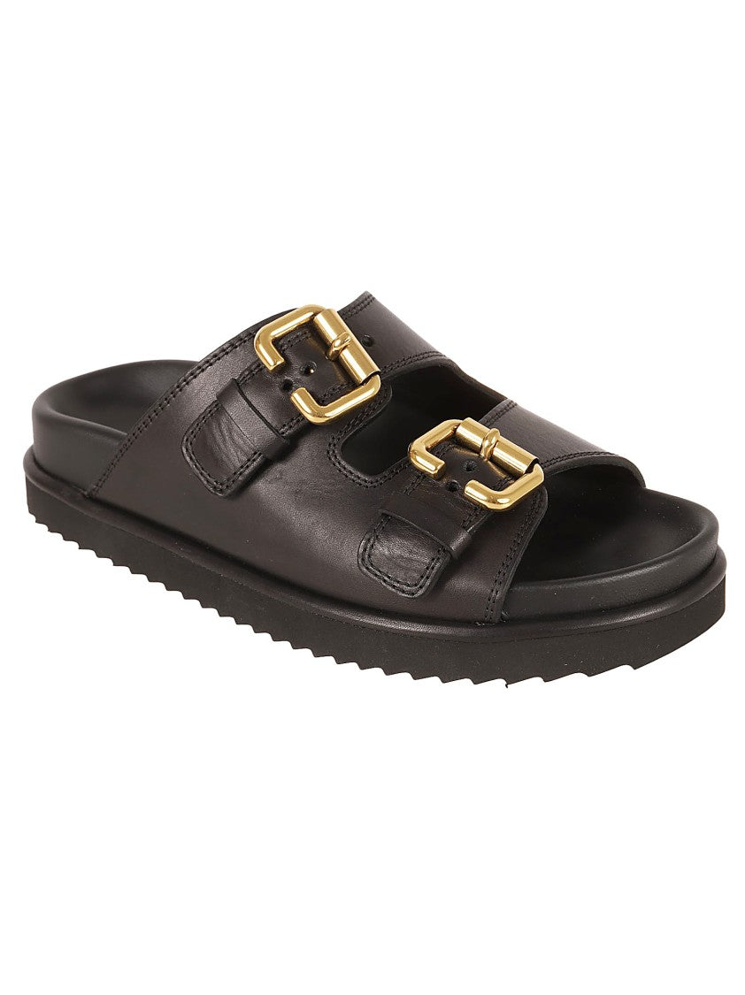 Slide Sandals With Buckle Accents