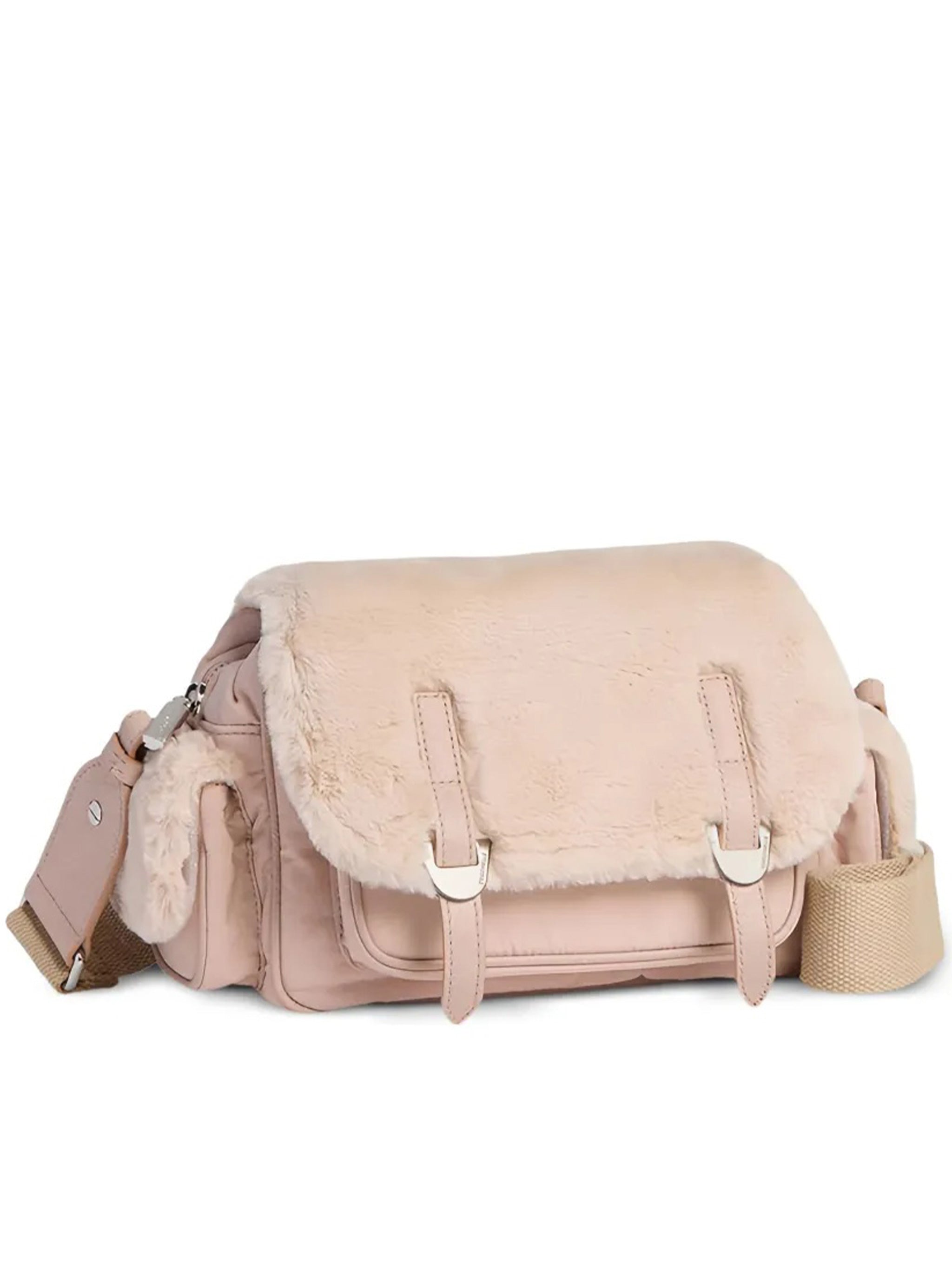 Campus Plush Flap Nylon Shoulder Bag