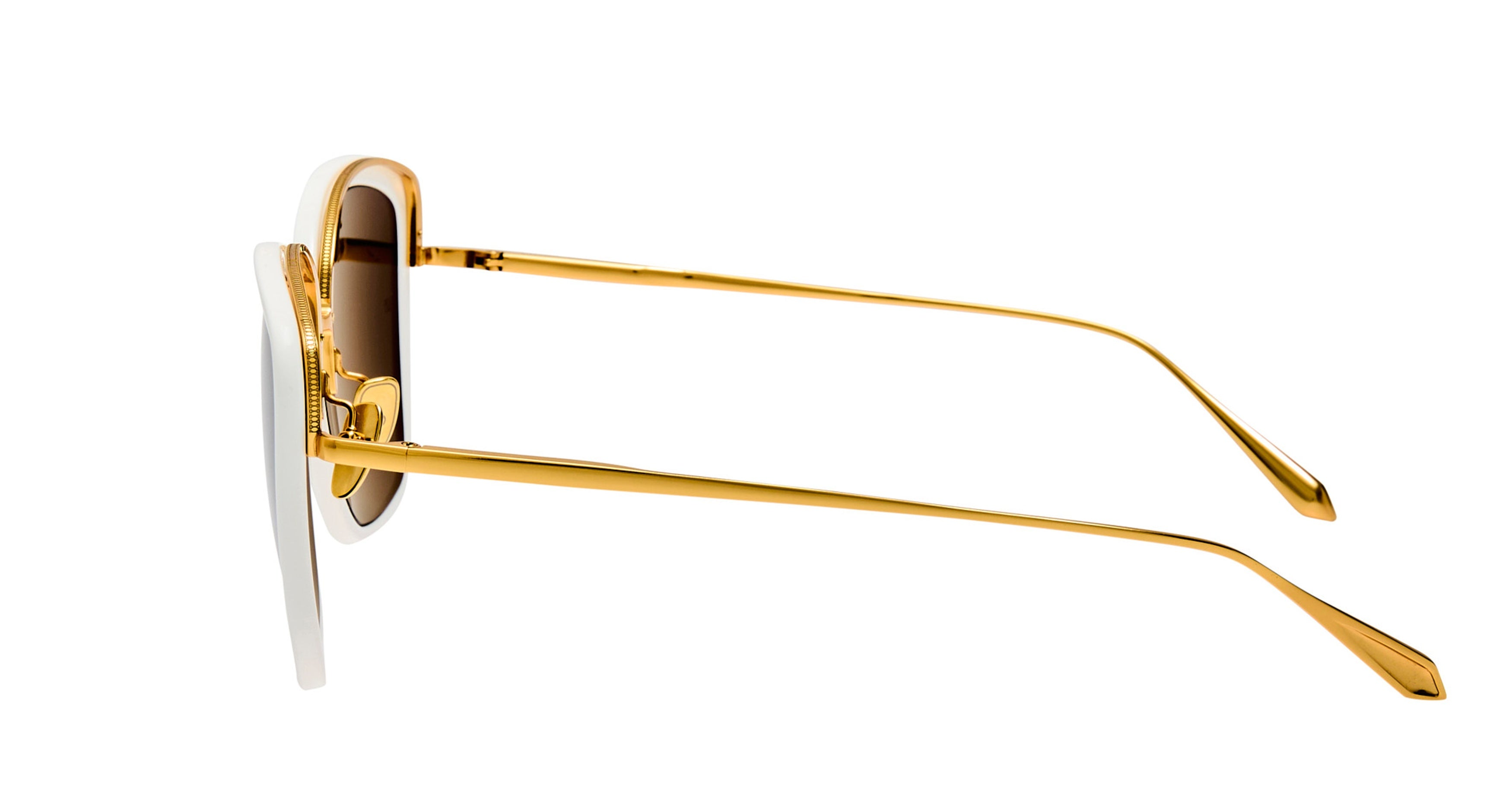 Lfl Bold Oversized Square Sunglasses with Gold-Toned Accents