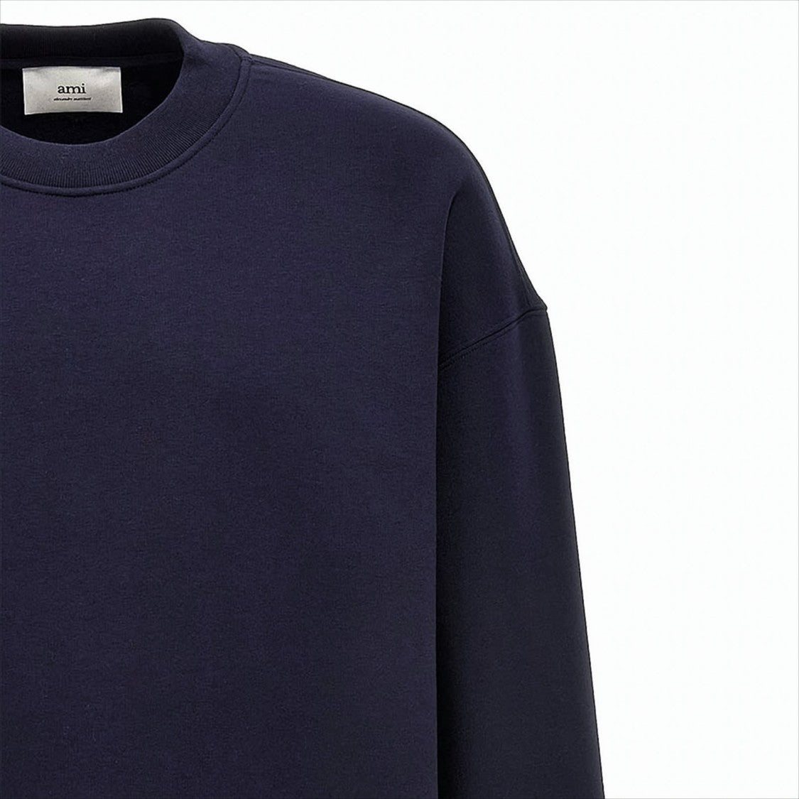 Crew Neck Sweatshirt with Satin Patch Logo