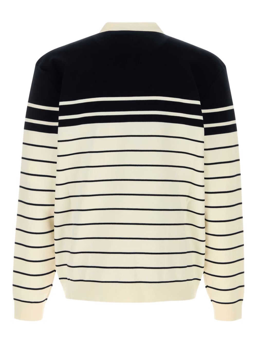 Black Sweater With Classic Striped Pattern