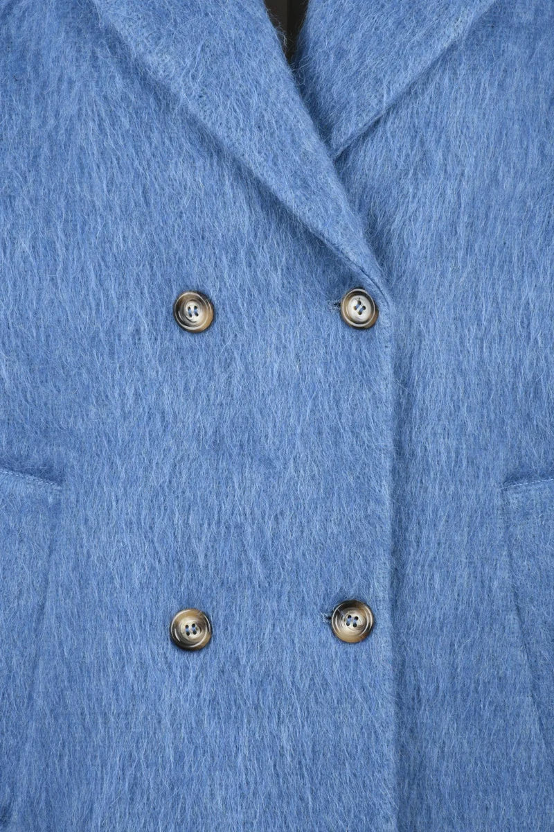 Double-Breasted Coat - Blue