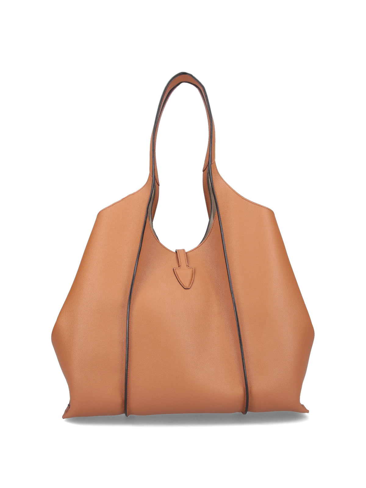 Spacious Hammered Calf Leather Tote Bag