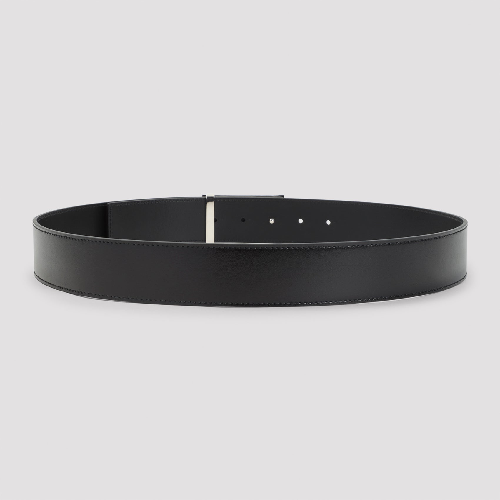 Polished Black Calf Leather Belt
