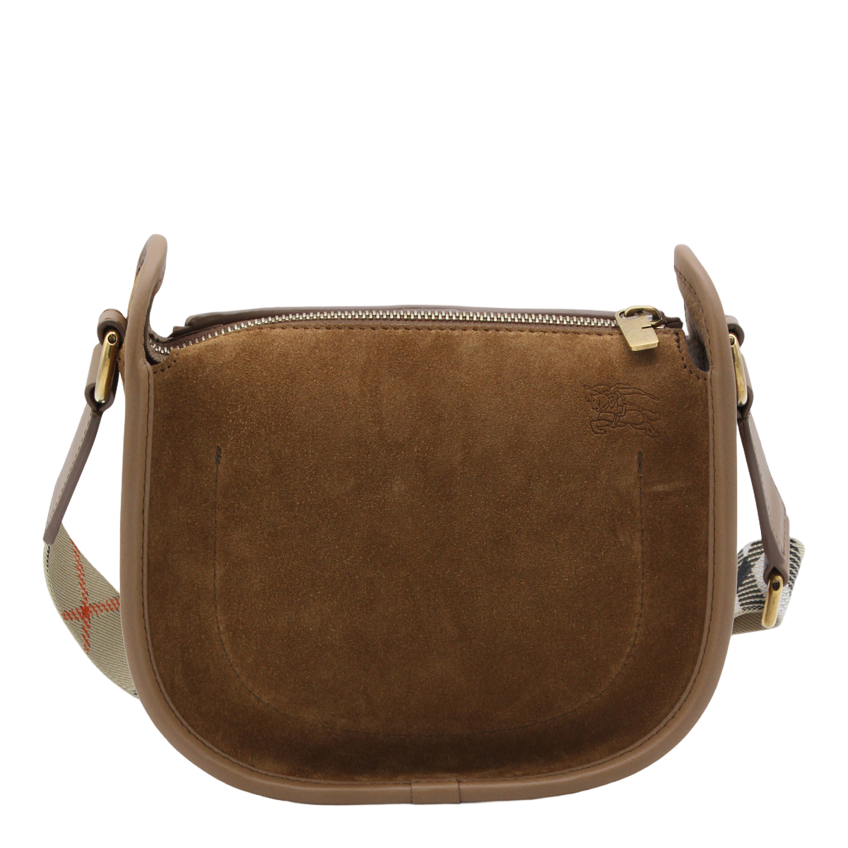 Rounded Saddle Bag in Rich Brown Suede