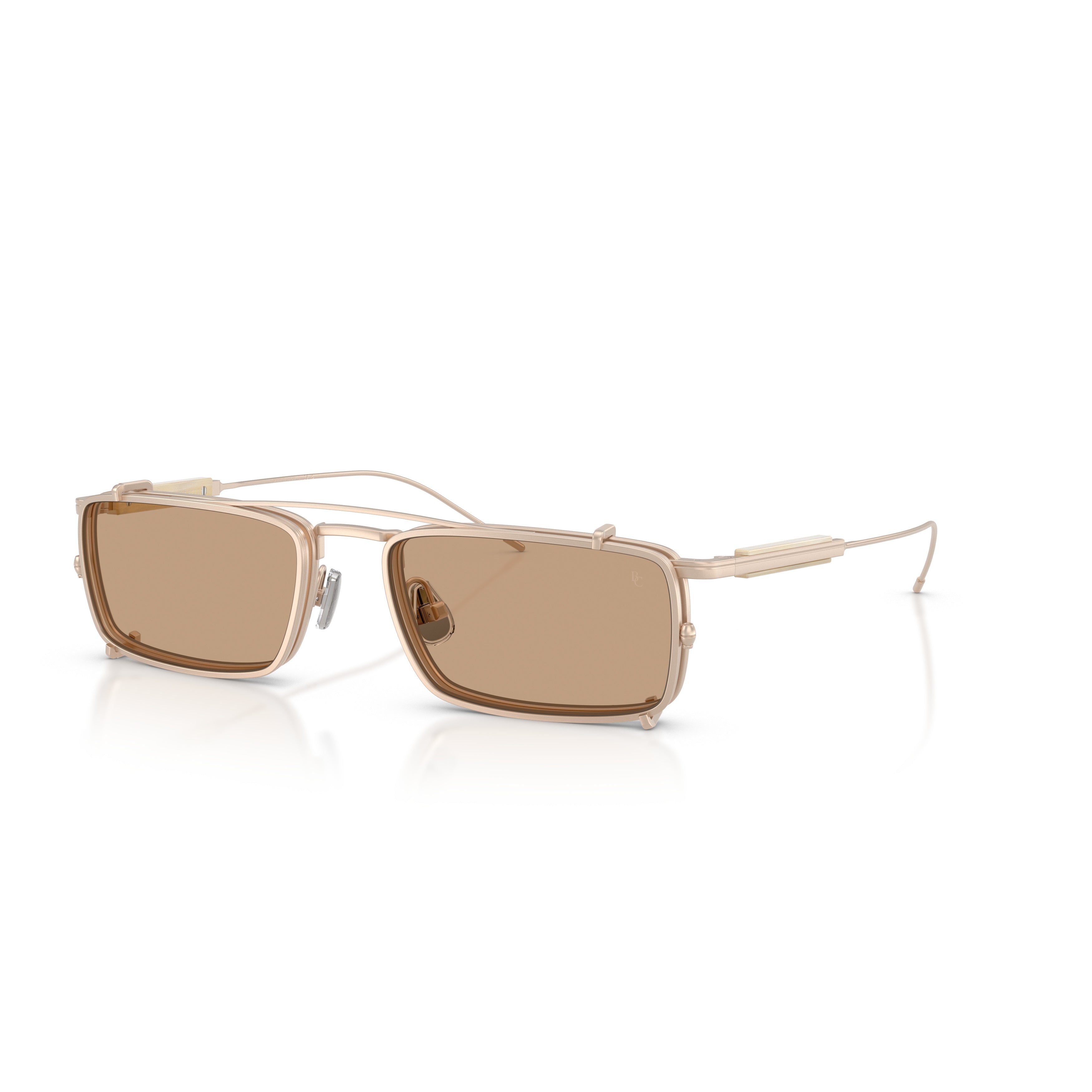 0bc2014st Rectangular Titanium Sunglasses with Double Bridge