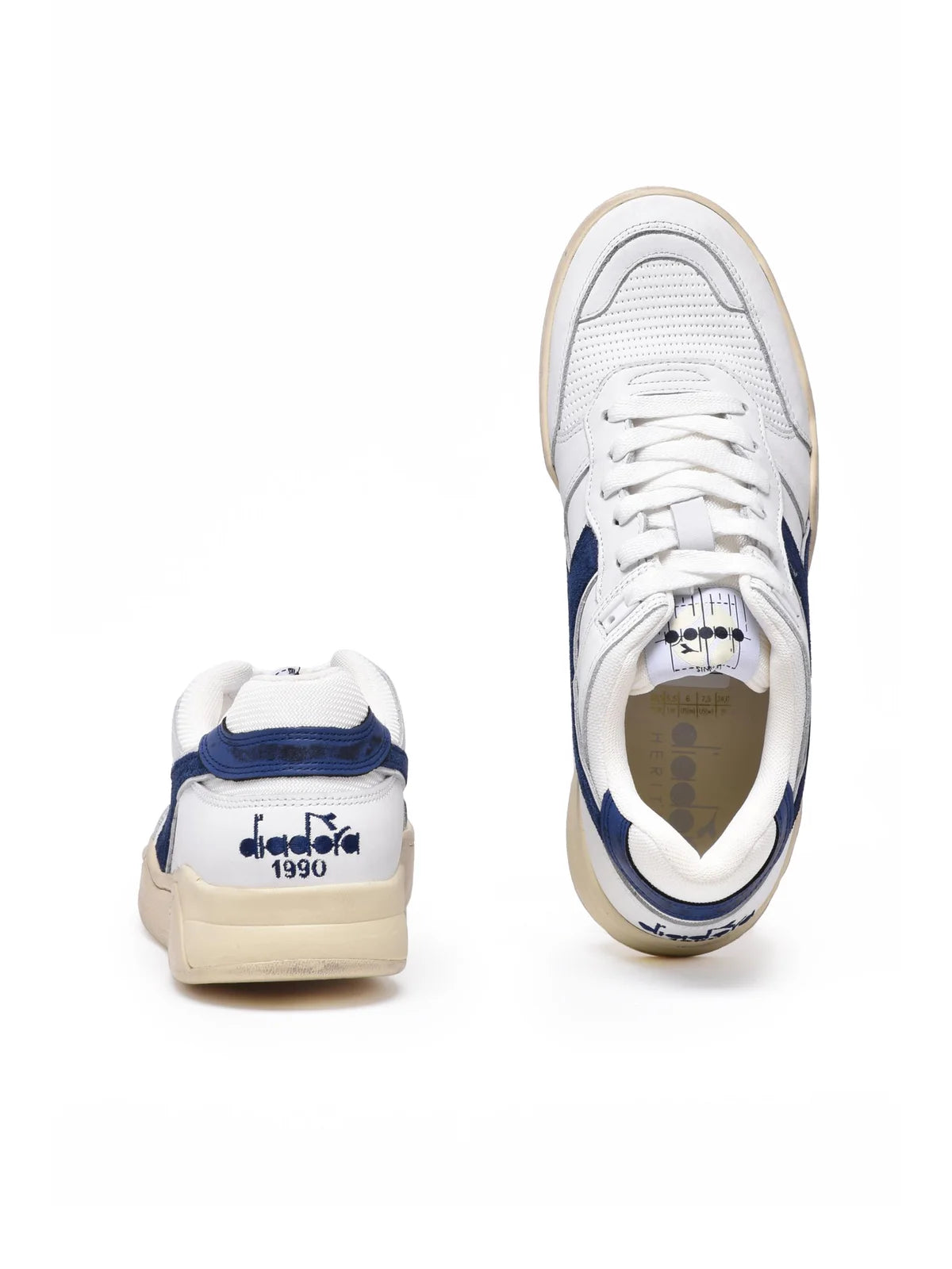 White Blue Leather B.560 Sneakers