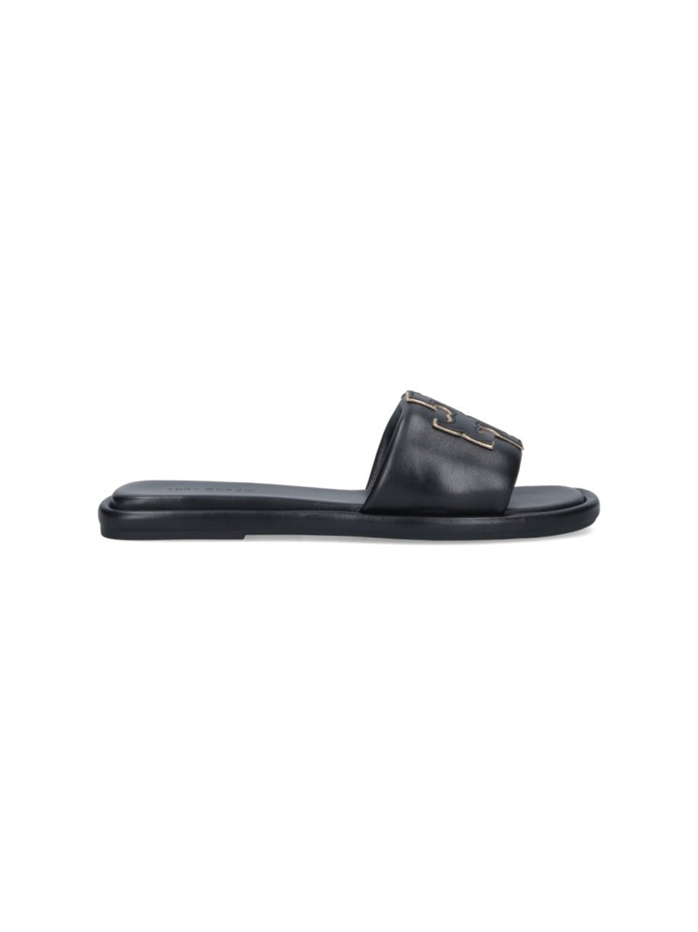 Double "T" Slide Sandals – Black
