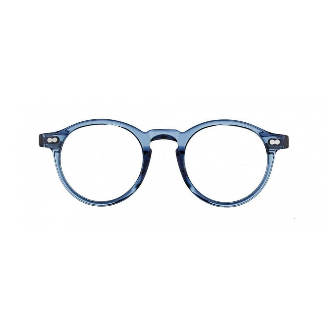 Or-Mil-O Miltzen Translucent Blue Acetate Round Frame Eyeglasses