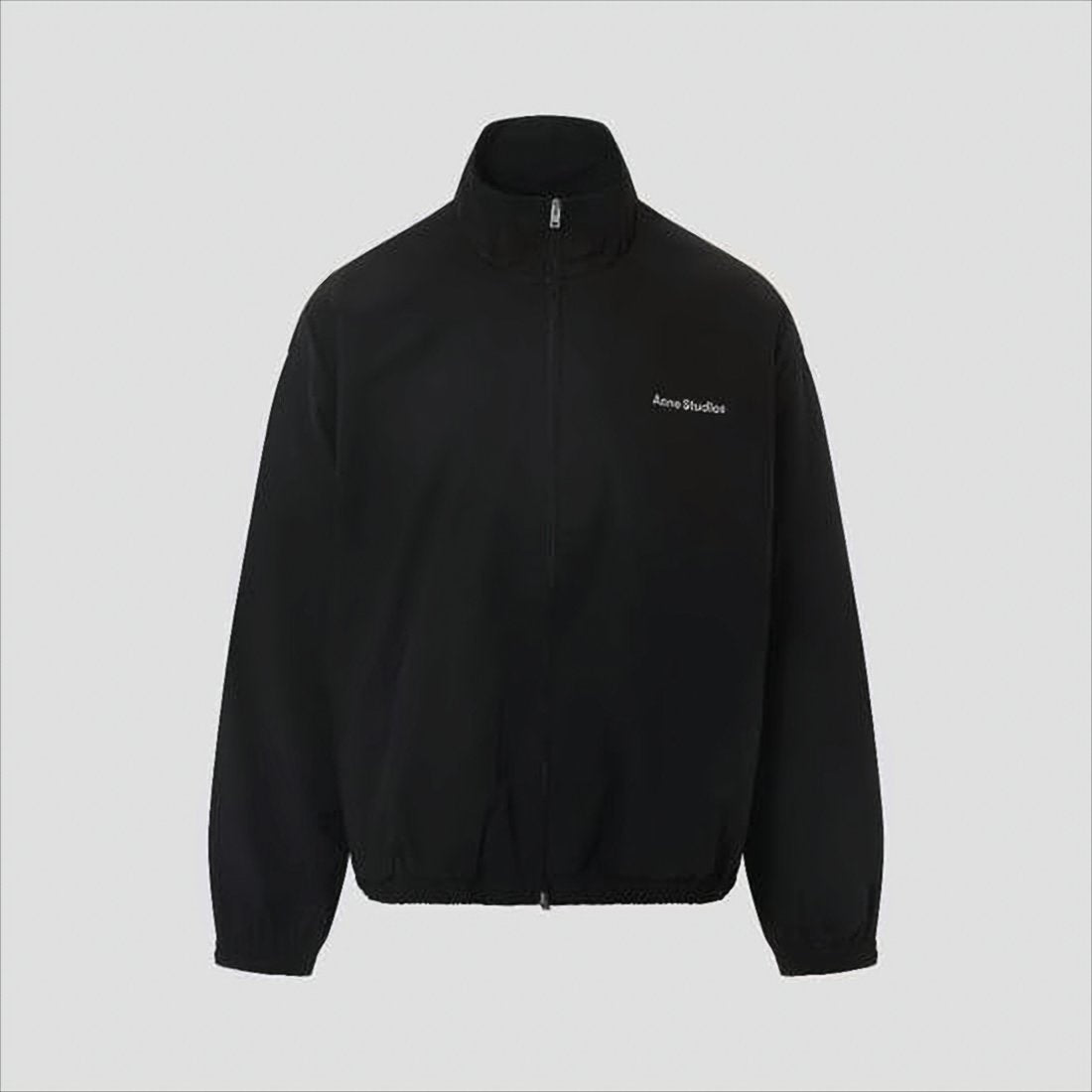 High-Collar Casual Jacket with Logo Detail