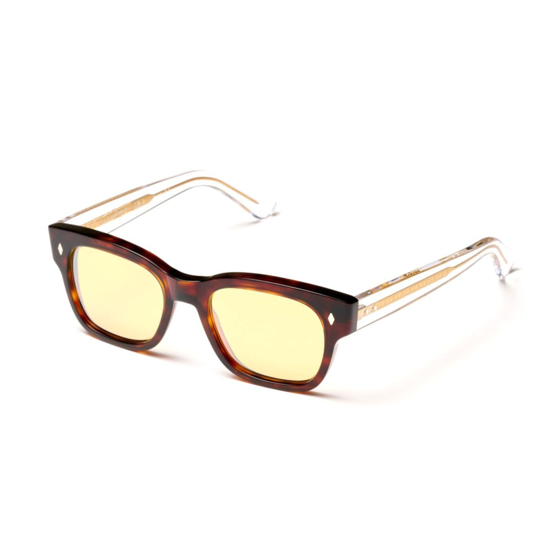 Timeless/N 1962 Rectangular Tortoiseshell Sunglasses with Gold Accents