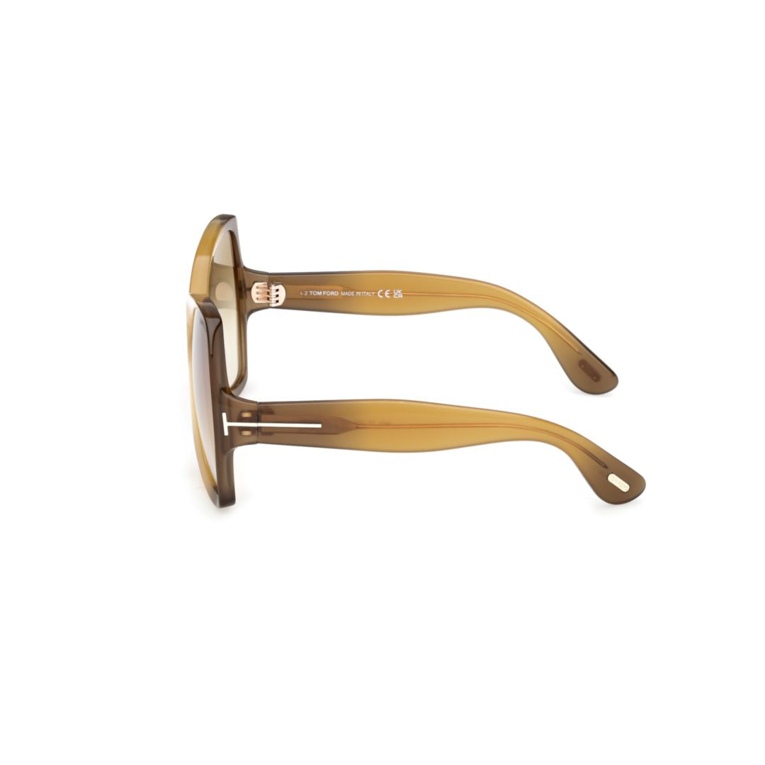 Ft1222 Gradient Brown Acetate Oversized Square Sunglasses