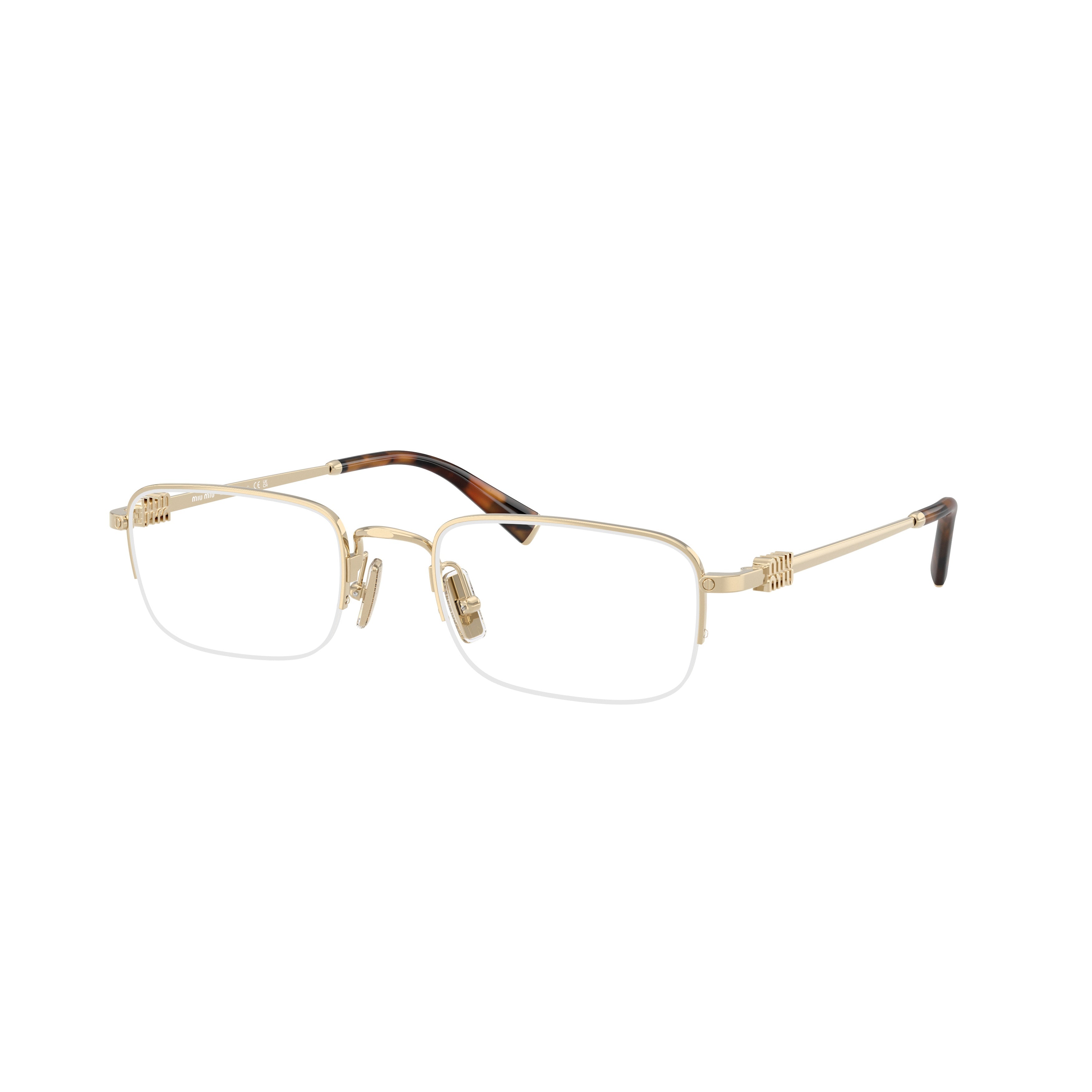 0mu 52wv Rectangular Gold Metal Eyeglasses