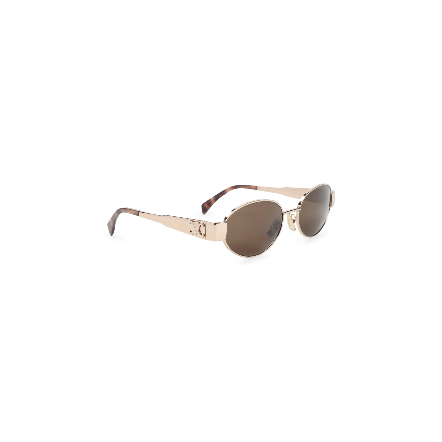 Oval Sunglasses With Golden Metal Frame