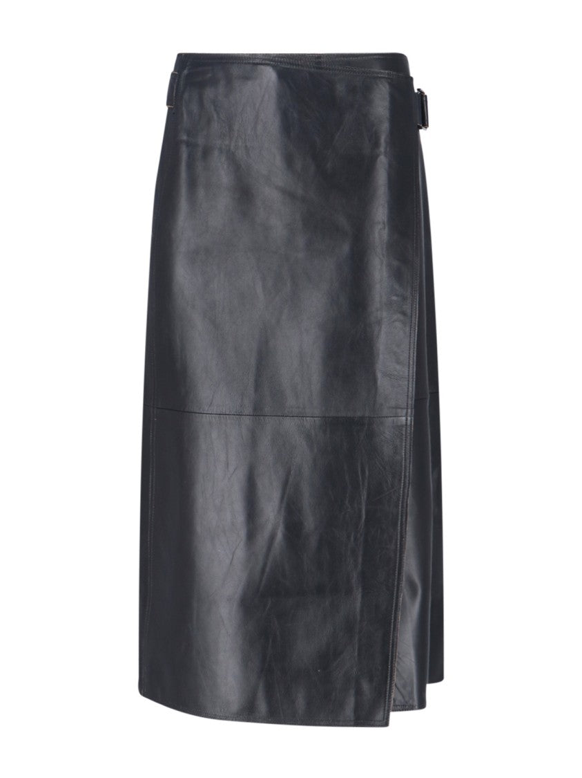 Nappa Midi Skirt – Black