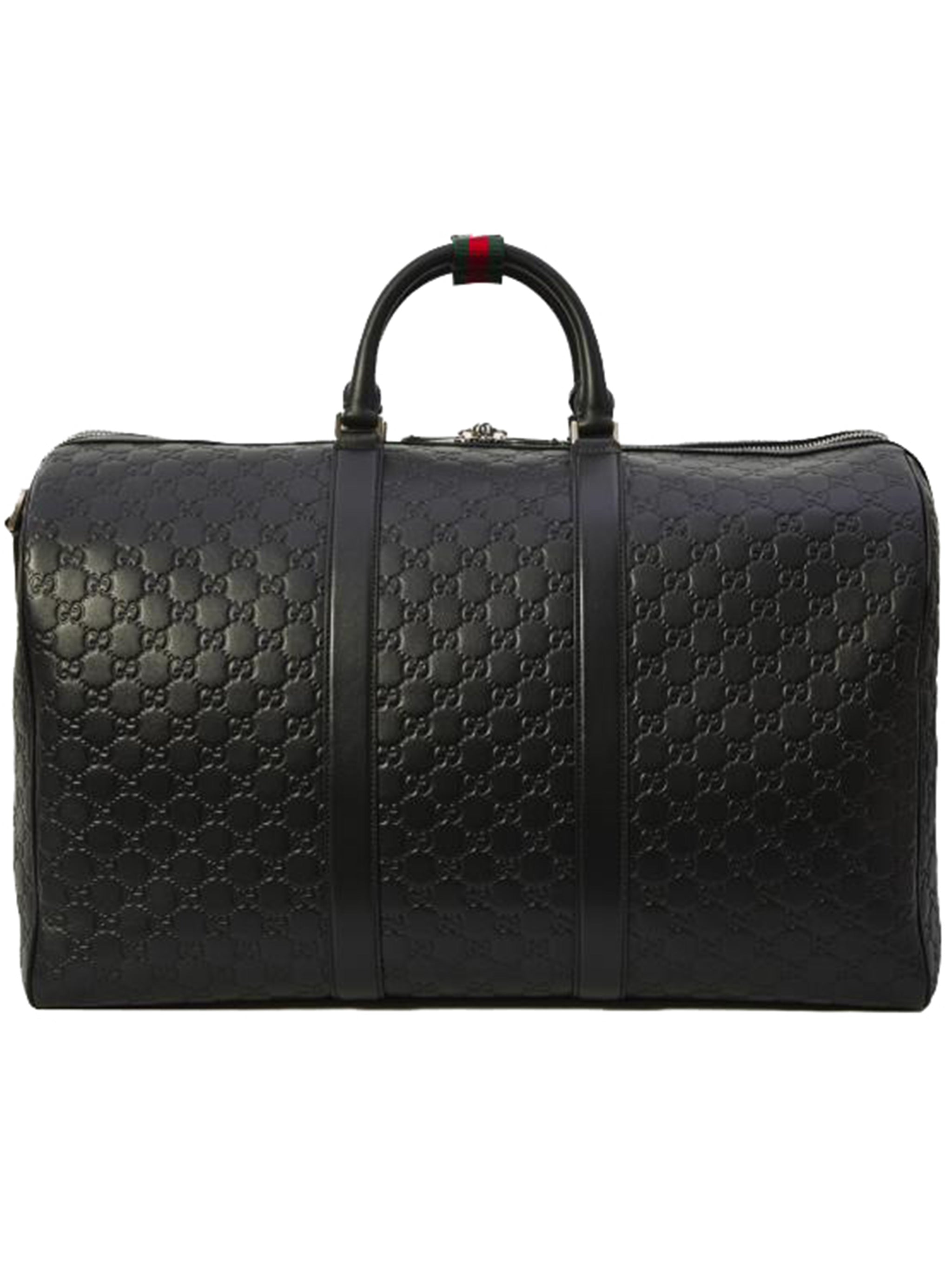 Black Arabella Structured Embossed Leather Duffle