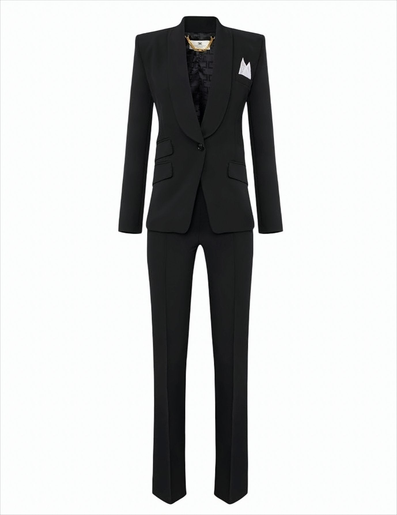 Single-Breasted Crêpe Suit With Shawl Collar