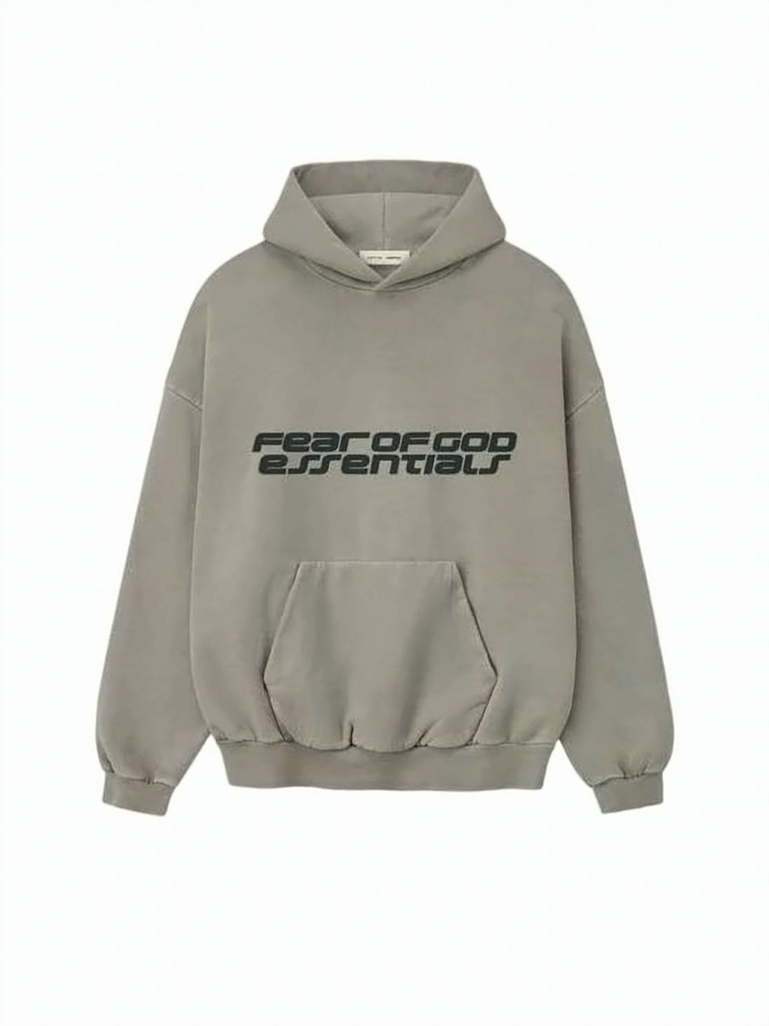 Relaxed-Fit Taupe Hoodie with Modern Typography