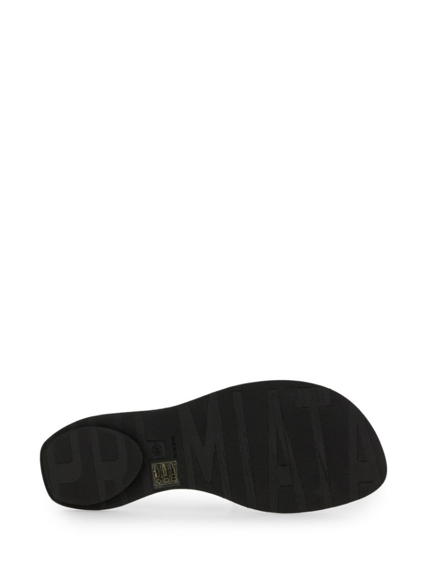 White Slide Sandal With Lamb Leather Upper