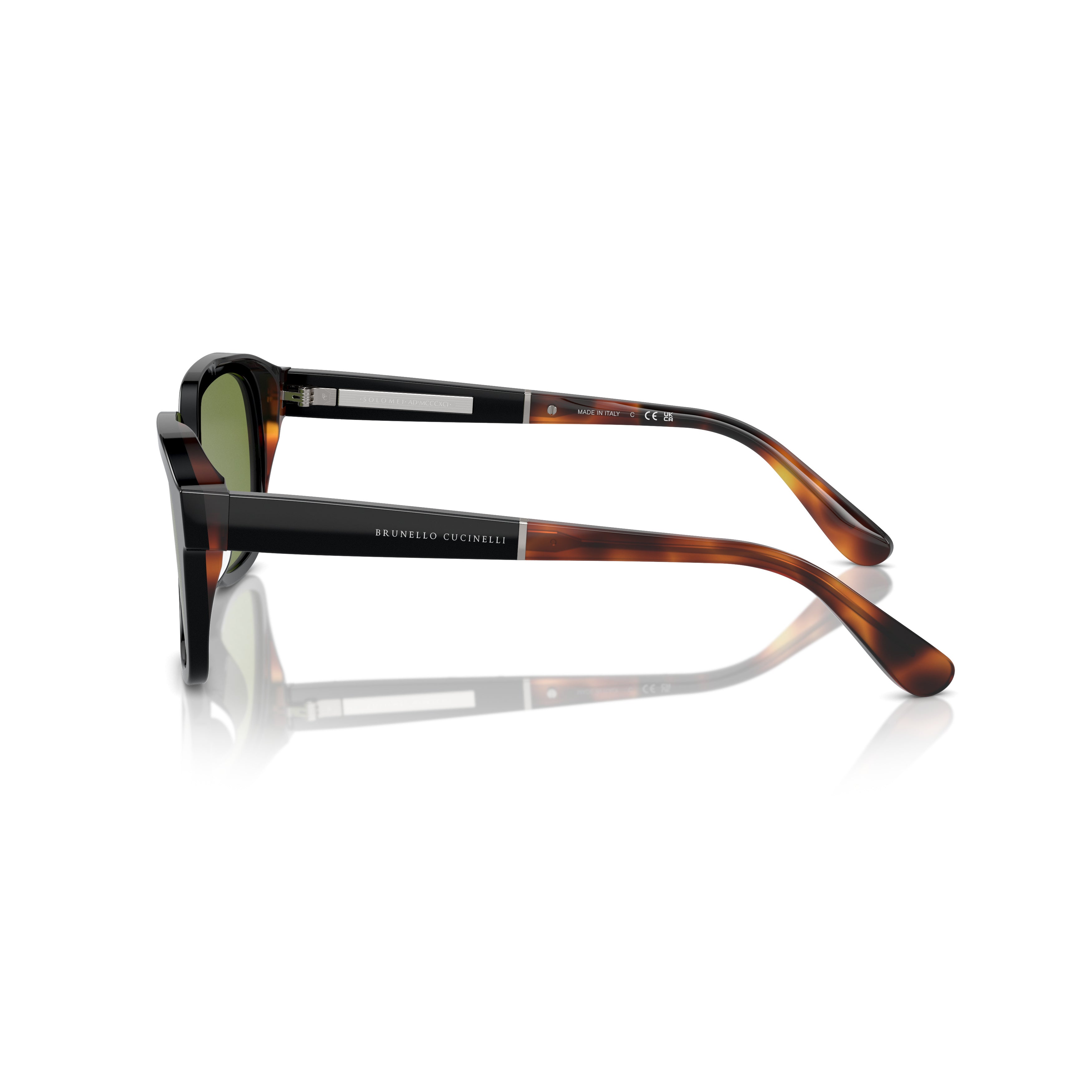 0bc4005s Square-Shaped Acetate Sunglasses with Tortoiseshell Temples