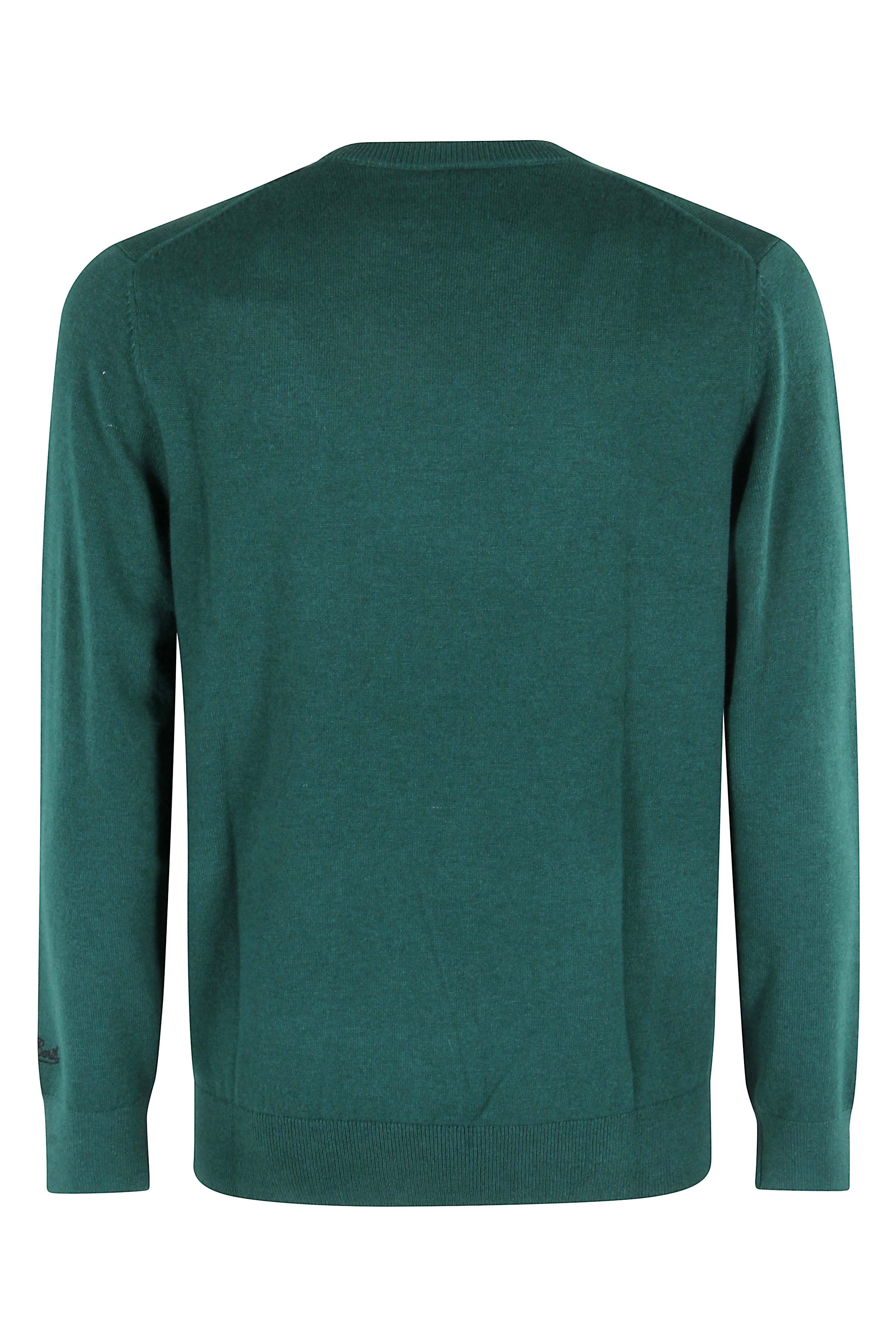 Green Light Ribbed-Collar Sweater