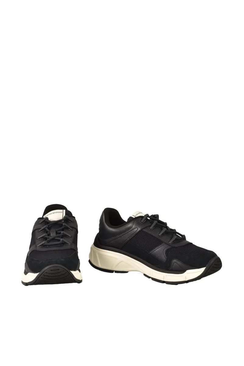 Multicolor Leather and Mesh Sneakers