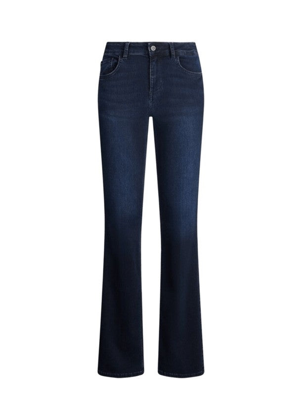 Dark Blue Slim Fit Flared Jeans